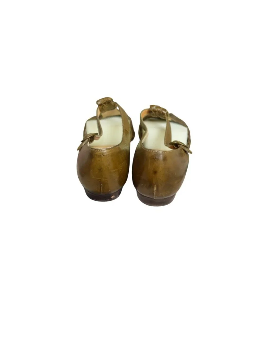 Vintage 80s Etienne Aigner Carol Olive Leather Sandals Women's Size 6.5 Boho